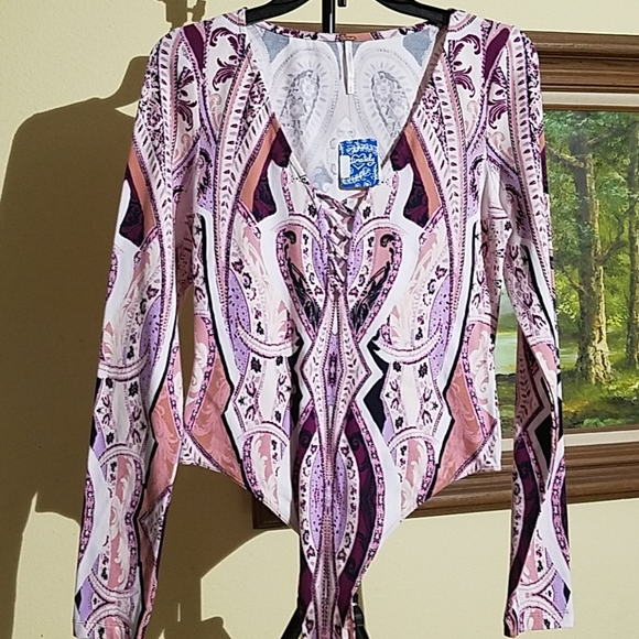 Free people long sleeve body suit L4 - Picture 2 of 8